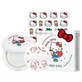 Green Finger Infant Hello Kitty Mild Sun Cushion SPF50+ PA++++, 14 г, 1 шт., популярный персонаж в Корее