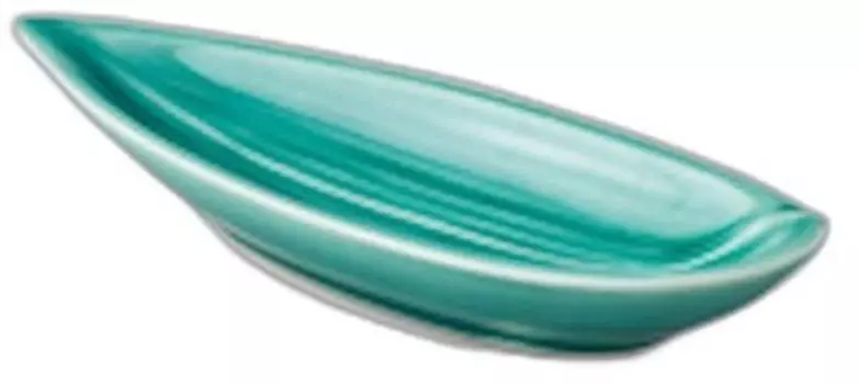Green glaze bamboo boat 13 x x 2cm Delicacies Setomonohonpo [ 4.7 ]