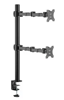 Green House Monitor Arm Vertical 2 Screens Long Arm Clamp Type Black GH-AMDL2V-BK GH-AMDL2V-BK