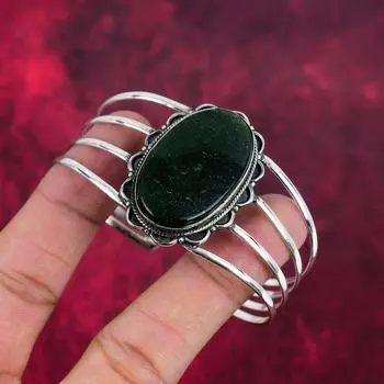 Ювелирные изделия из зеленого нефрита с драгоценными камнями, браслет из стерлингового серебра 925 пробы, ювелирные изделия последнего дизайна Adjustable зелёный