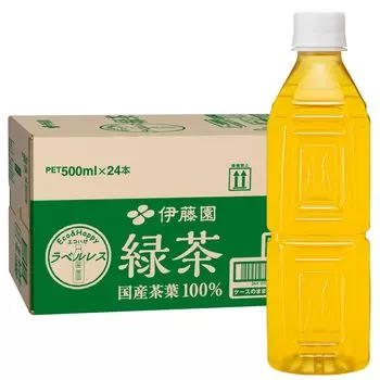 Green Labelless 500ml 24 bottles Tea PET bottle Itoen Tea