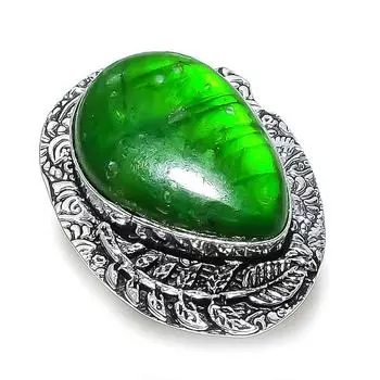 Green Labradorite Gemstone 925 Sterling Silver Jewelry Gift Ring Size 8 n2u29