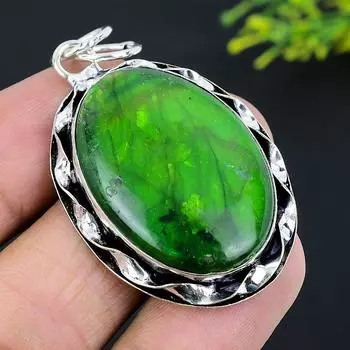 Green Labradorite Gemstone 925 Sterling Silver Jewelry Pendant 2.21 M6w33