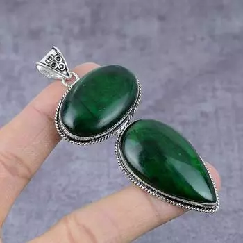 Green Labradorite, Gemstone 925 Sterling Silver Jewelry Pendant 3.43 e7v18