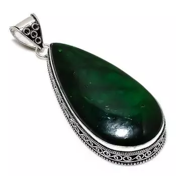 Green Labradorite Gemstone Handmade 925 Sterling Silver Gift Pendant 3.15 H5w67