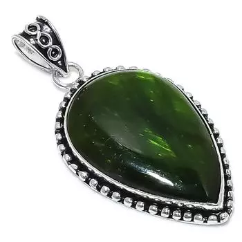 Green Labradorite Gemstone Handmade 925 Sterling Silver Pendant 2.48 G1E14