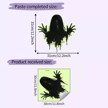 Green Light Halloween Ghost Pvc Wall Sticker Modern Minimalist Decoration Home