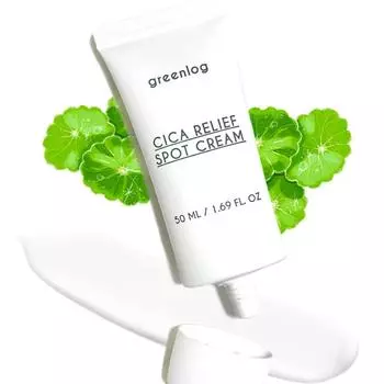Green Log Cica Relief Spot Cream 50 мл для ягодиц, прыщей, бедер, проблем в паху, пигментации, ягодиц, прыщей на спине, защиты кожи, 1 шт.