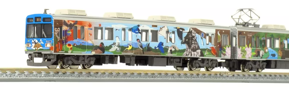 Green Max N Gauge Chichibu Railway 7500 Series Chichibu Geopark Train 3 Car Set with Power 50697 Railway Model Train светло-синий