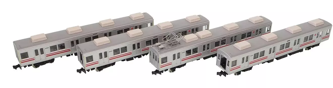 Green Max N Gauge Tokyu 8590 Series Denentoshi with 8694 set of intermediate cars for no power 30714 Railway model train Line, skirt, formation, 4-car