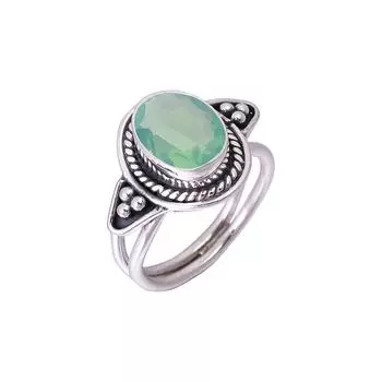 Green Milky Opal Designer Handmade Oxidised 925 Sterling Silver Ring V3010, Green Ring, Oval Ring, Valentin s Day Gift, Gift For Her, Birthday Gift, H