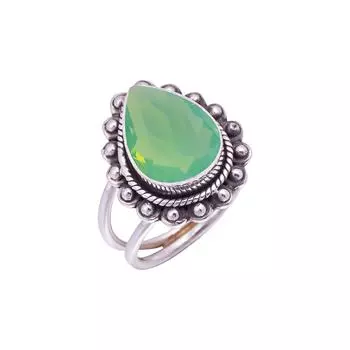 Green Milky Opal Gemstone 925 Sterling Silver Ring V9464, Green Ring, Pear Ring, Valentin s Day Gift, Gift For Her, Birthday Gift, Handmade Jewelry, S