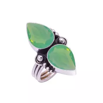 Green Milky Opal Gemstone 925 Sterling Silver Ring V9384, Green Ring, Pear Ring, Valentin s Day Gift, Gift For Her, Birthday Gift, Handmade Jewelry, S