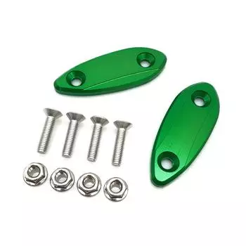 Green Motorcycle Rear View Mirror Block Off Base Plates For Kawasaki ZX6R ZX25R