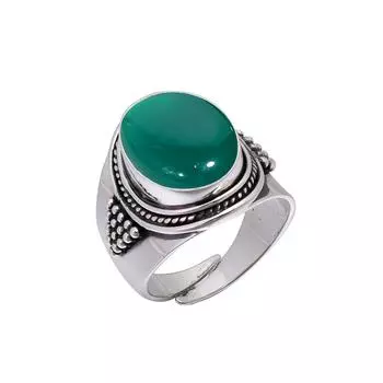 Green Onyx 925 Sterling Silver Ring V5627, Green Ring, Oval Ring, Valentin s Day Gift, Gift For Her, Birthday Gift, Handmade Jewelry, Silver Jewelry,