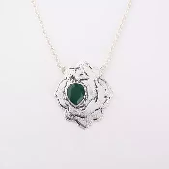 Green Onyx Gemstone 925 Sterling Silver Gift Jewelry Pendant 1.29 With Chain CP-32-19
