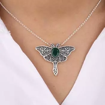 Green Onyx Gemstone 925 Sterling Silver Jewelry Unique Pendant 1.2 For Women CP-31-20