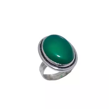 Green Onyx Gemstone 925 Sterling Silver Ring V8531, Green Ring, Oval Ring, Valentin s Day Gift, Gift For Her, Birthday Gift, Handmade Jewelry, Silver