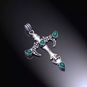 Green Onyx Gemstone Handmade 925 Sterling Silver Pendant 2.50 E3Q61