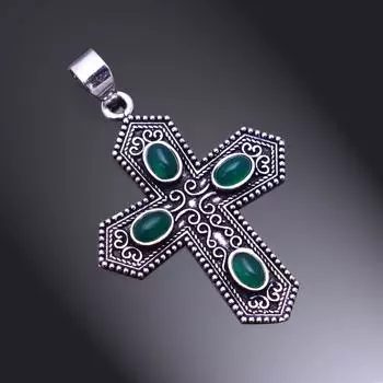 Green Onyx Gemstone Handmade 925 Sterling Silver Jewelry Pendant 3 O5e85