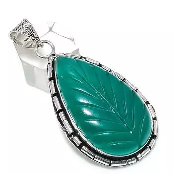 Green Onyx Gemstone Handmade 925 Sterling Silver Jewelry Pendant 2.40 U8K03