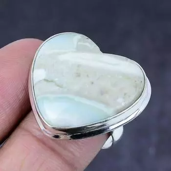 Green Opal Gemstone Handmade 925 Steling Silver Gift Jewelry Ring Size 9 z6v48