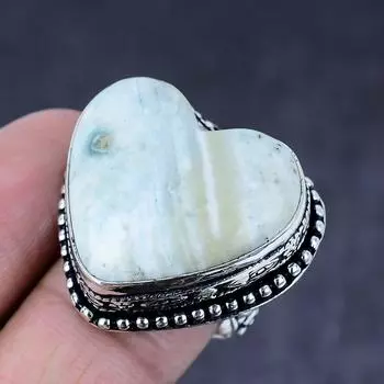 Green Opal Gemstone Handmade 925 Steling Silver Gift Jewelry Ring Size 8 r8L09