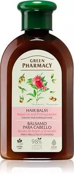 Green Pharmacy Argan Oil & Pomegranate Hair Balm бальзам для сухих и поврежденных волос. TU прозрачный