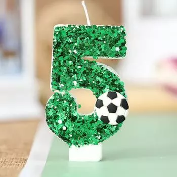 Green Soccer Candles 4 Year Old Birthday Candle Cake Topper Happy Birthday Sign Boy Parties Anniversaries Celebrations