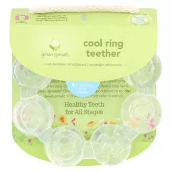 Green Sprouts, cool ring teethers, 6+ months, clear, 1 teether