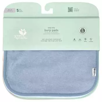 Green Sprouts, прокладки Stay Dry Burp, разноцветные, 5 штук