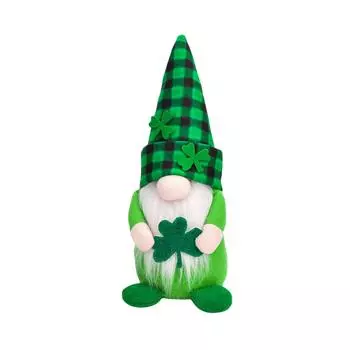 Green St. Patrick s Day Gnome Plush Tomte Doll, St. Patrick s Day Decor, Faceless Elderly Irish Festival Tiered Tray Decor One Size