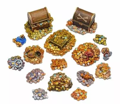 Green Stuff World Gold and Silver Treasure and Treasure Box Set Миниатюрные аксессуары GSWD-2305
