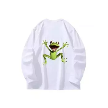 Green Toad Осенняя одежда с длинными рукавами из чистого хлопка, новый мужской и женский топ, весенний внутренний слой, базовая рубашка, футболка с круглым вырезом и длинными рукавами M коричневый