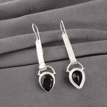 Green Tourmaline Gemstone 925 Sterling Silver Jewelry Handmade Earrings 2.3 EE-166-13