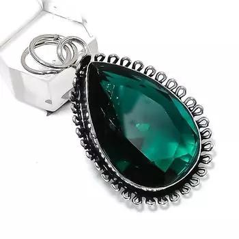 Green Tourmaline Gemstone Handmade 925 Sterling Silver Gift Pendant 1.97 R7h78