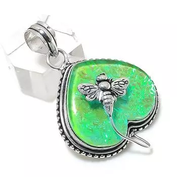 Green Triplet Opal Gemstone 925 Sterling Silver Jewelry Pendant 1.62 E5R18