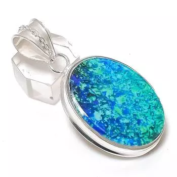 Green Triplet Opal Gemstone Handmade 925 Sterling Silver Pendant 2.29 Q6n84