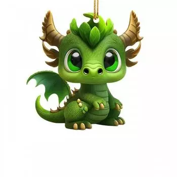 Green Whimsical Dinosaur Christmas Car Pendant And Home Decor For Styling Festive