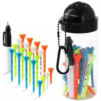 GreenCraft Golf Tee Storage Bottle Line Marker с держателем для ручек Tee Pen, портативный, удобный для переноски и все в одном (4. Черный)