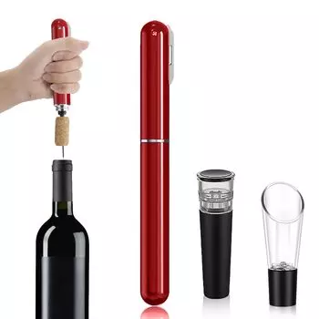 GreenGee Air Pump Wine Opener с носиком для вина и пробкой 2 в 1 Пневматический штопор для вина Портативный штопор с резаком для фольги Простота в использовании
