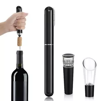 GreenGee Air Pump Wine Opener с носиком для вина и пробкой 2 в 1 Пневматический штопор для вина Портативный штопор с резаком для фольги Простота в использовании