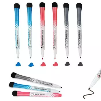 GreenGee Whiteboard Extra 3 6 Маркер с круглым ластиком для письма, удобный для переноски маркер, тонкий, цвета, кусочки, магнит, стержень, 2 мм,