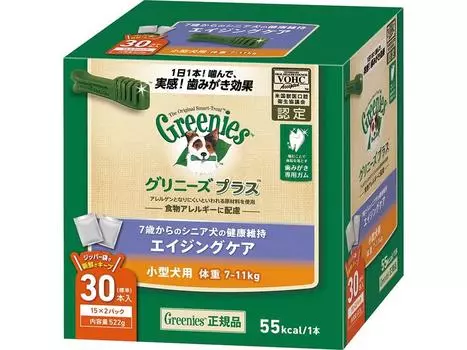 Greenies Plus Aging Care для маленьких собак 30 бутылок x 2 Зубная паста для собак, жевательная резинка, питательная, превращается в нее в вашем весе 7-11 кг (15 мешков) [Всесторонний