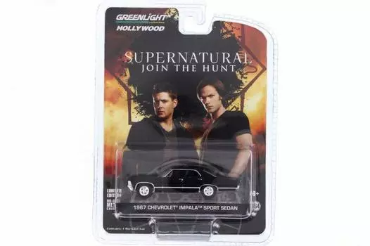 Greenlight 1967 Chevrolet Impala Sports Sedan Supernatural Scale Diecast Vehicle Replica 44692/48 1/64 чёрный