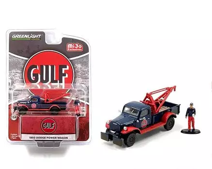 Greenlight Dodge Power Wagon Towing Vehicle Mechanic Figure Gulf Power Wagon Gulf Oil Mechanic Figure MiJo Limited 1/64 & [Предмет]