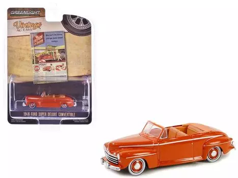Greenlight Ford Super Deluxe Convertible 1946 Red Super Deluxe Vintage Ad Cars GREENLIGHT 1/64 [item]