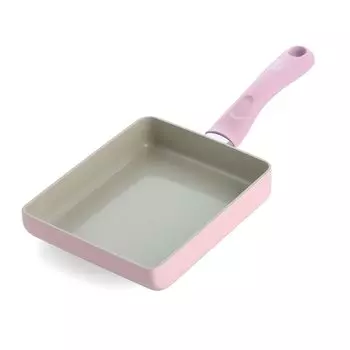 Greenpan Green Chef Omelet Induction Interior and and Easy to Earthy Quartz Pink Pan, Compatible, Ceramic-Coated Exterior, Non-Stick Clean,