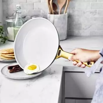 СКОВОРОДА GREENPAN PADOVA и Вок (28см) Подходит для посудомоечной машины, духовки, без ПФАС, дымчатый небесно-голубой 28cm