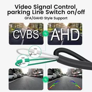 GreenYi 1080P HD 170° Car Rear View Camera For Night Vision Reverse AHD 4 Pin Vehicle Chrome Parking Camera